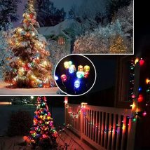 Lampki Solarne Choinkowe Świąteczne Ogrodowe Zewnętrzne 100 Led 10 m RGB