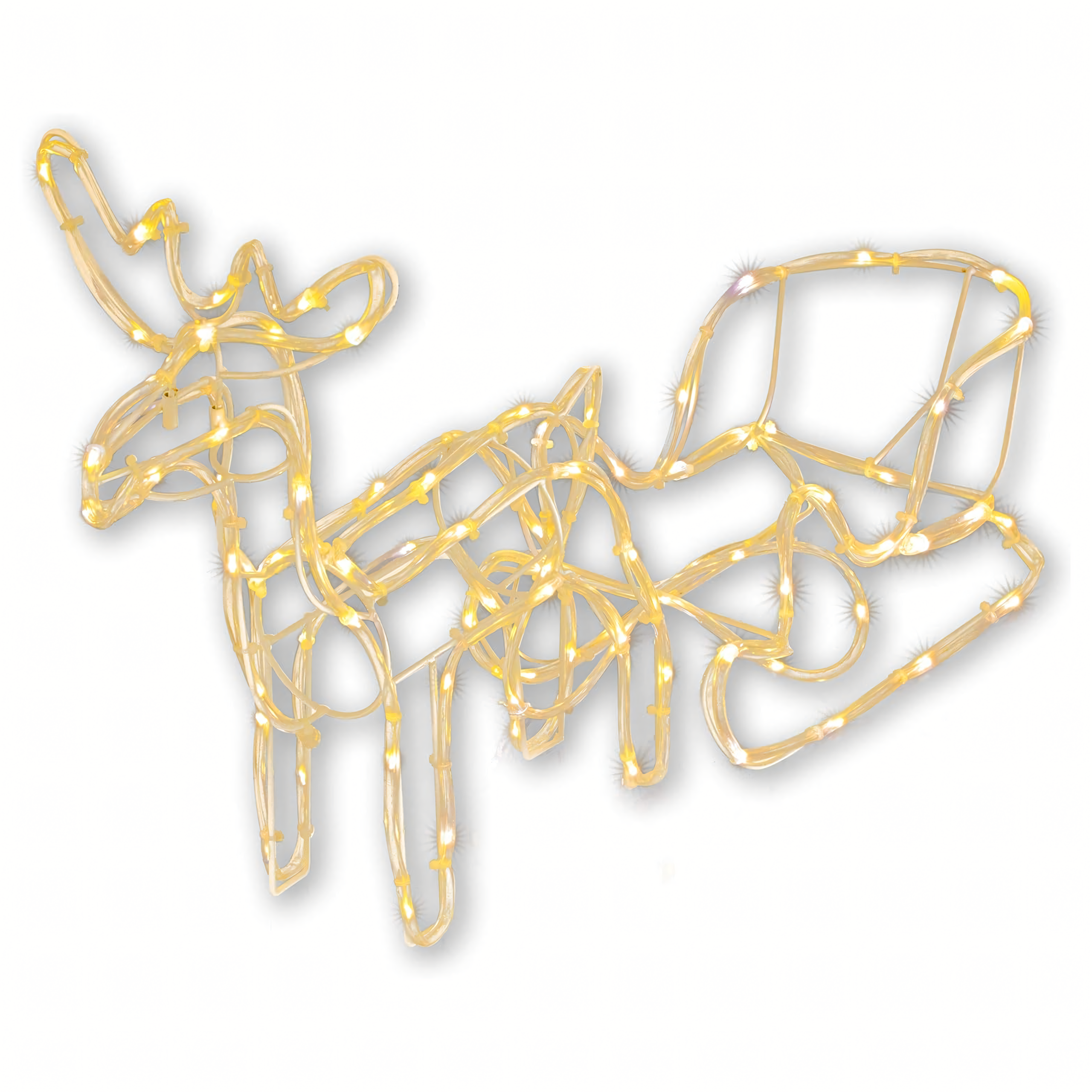 Renifer z Saniami Świąteczny Świecący 240 Led Ozdoba Zewnętrzna Dekoracja