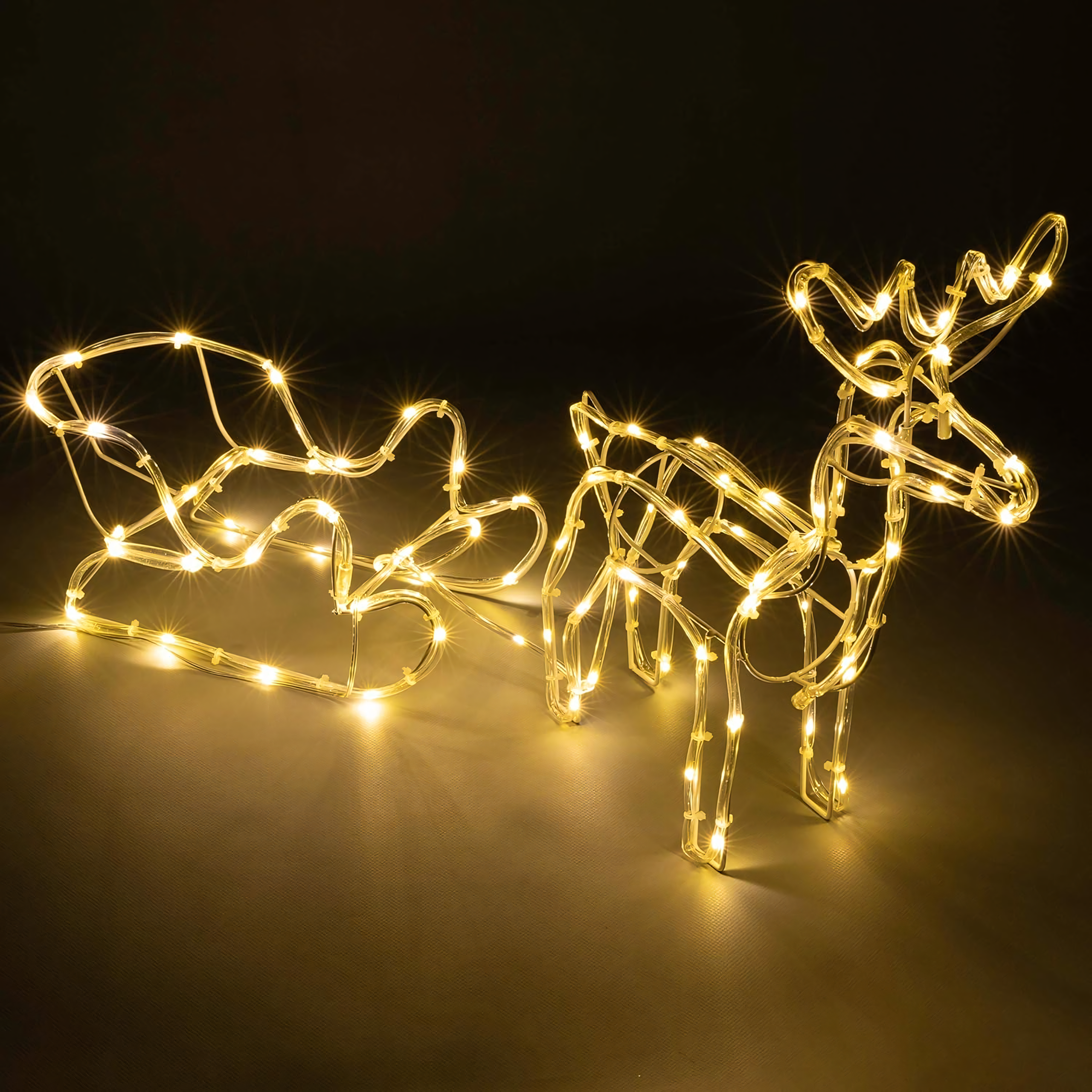 Renifer z Saniami Świąteczny Świecący 240 Led Ozdoba Zewnętrzna Dekoracja - obrazek 3