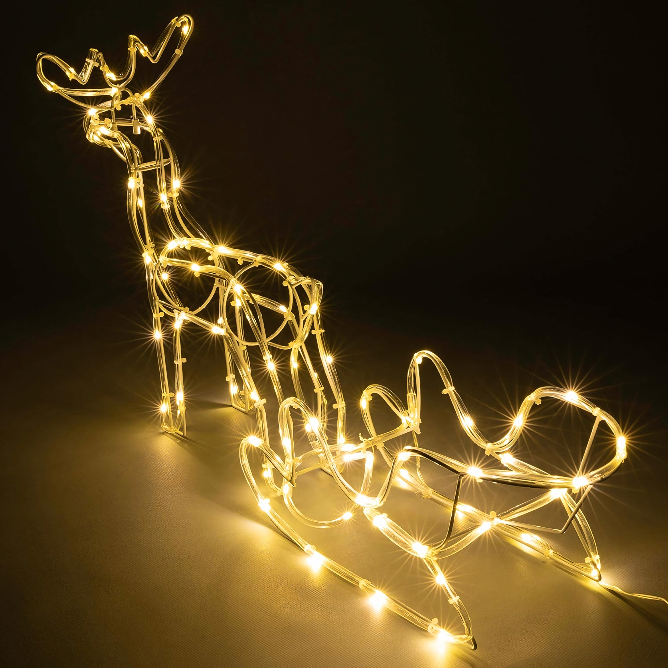 Renifer z Saniami Świąteczny Świecący 240 Led Ozdoba Zewnętrzna Dekoracja - obrazek 4