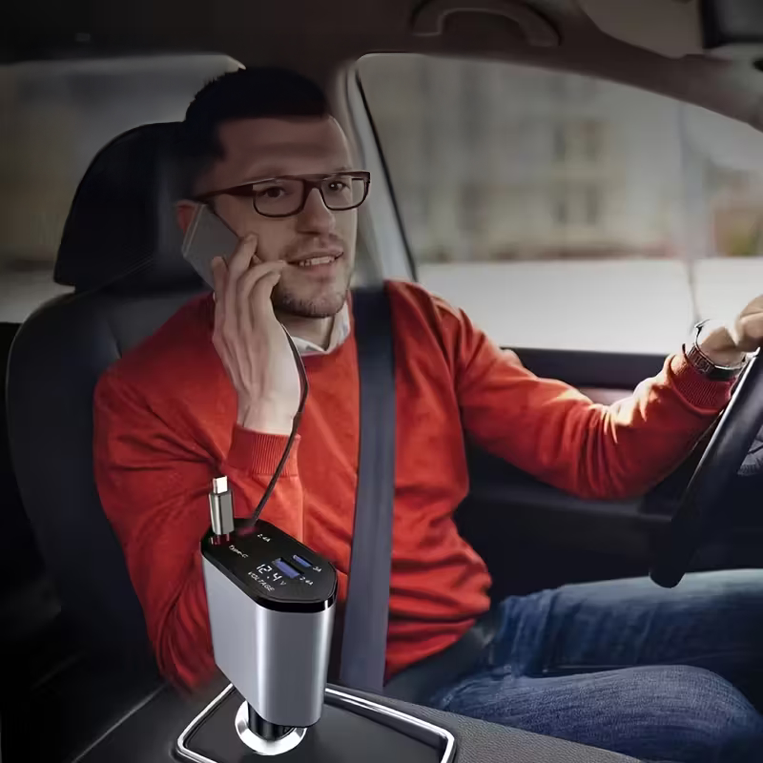 Ładowarka Samochodowa USB C IOS Przegub Zwijak 100W Szybkie Ładowanie 80 cm - obrazek 7