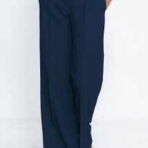 Granatowe spodnie typu wide leg SD81 Navy – Nife