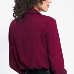 Bordowa koszula z wiskozy K72 Bordo - Nife - obrazek 4