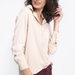 Beżowa wiskozowa koszula K73 Beige - Nife - obrazek 3
