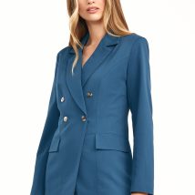 Dwurzędowy lazurowy żakiet Z41 Lazur – Nife