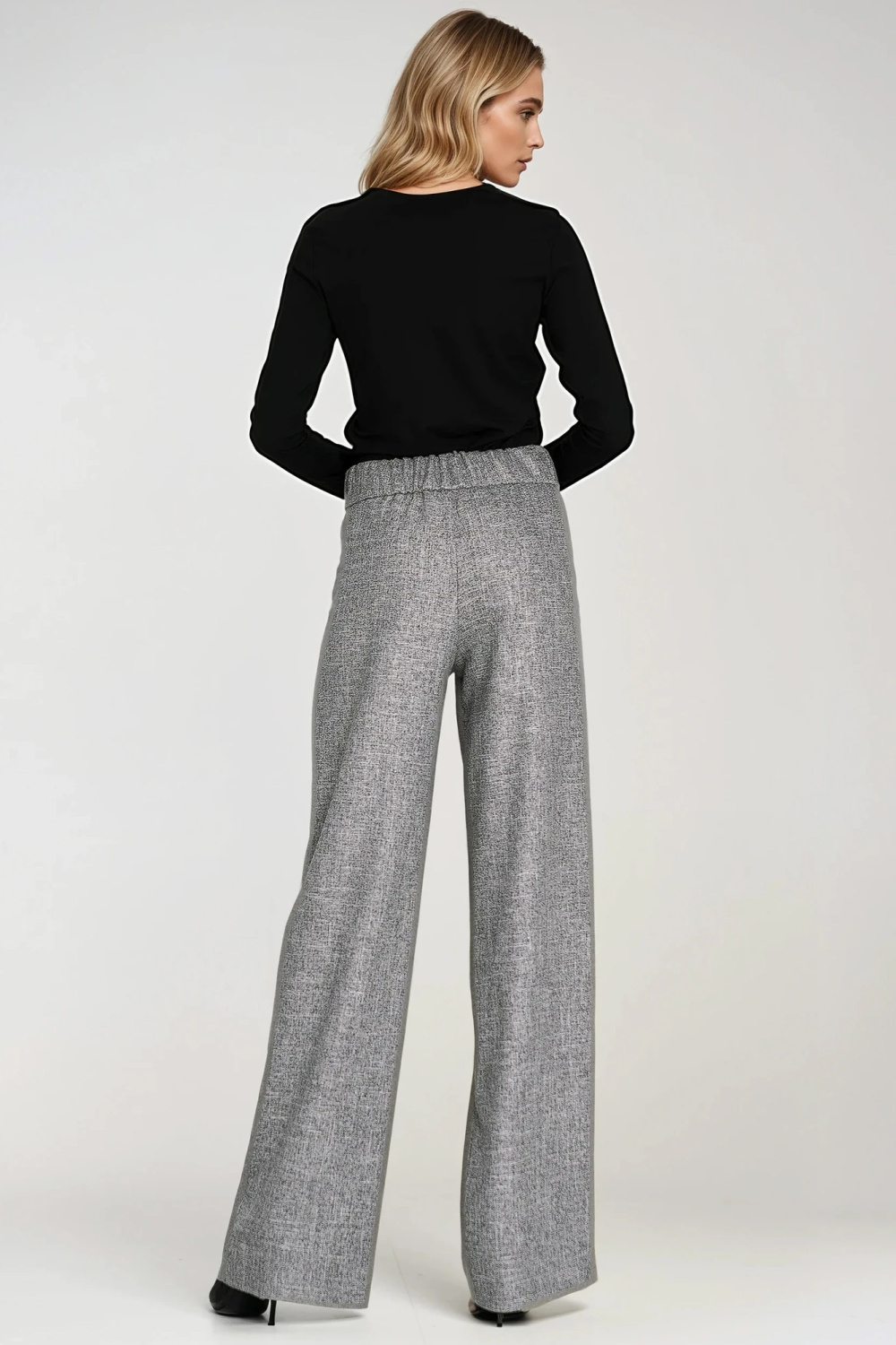 Bluzka polo ze stójką B195 Black - Nife - obrazek 4