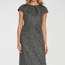 Sukienka z zakładkami na dekolcie Z275 Black – Nife