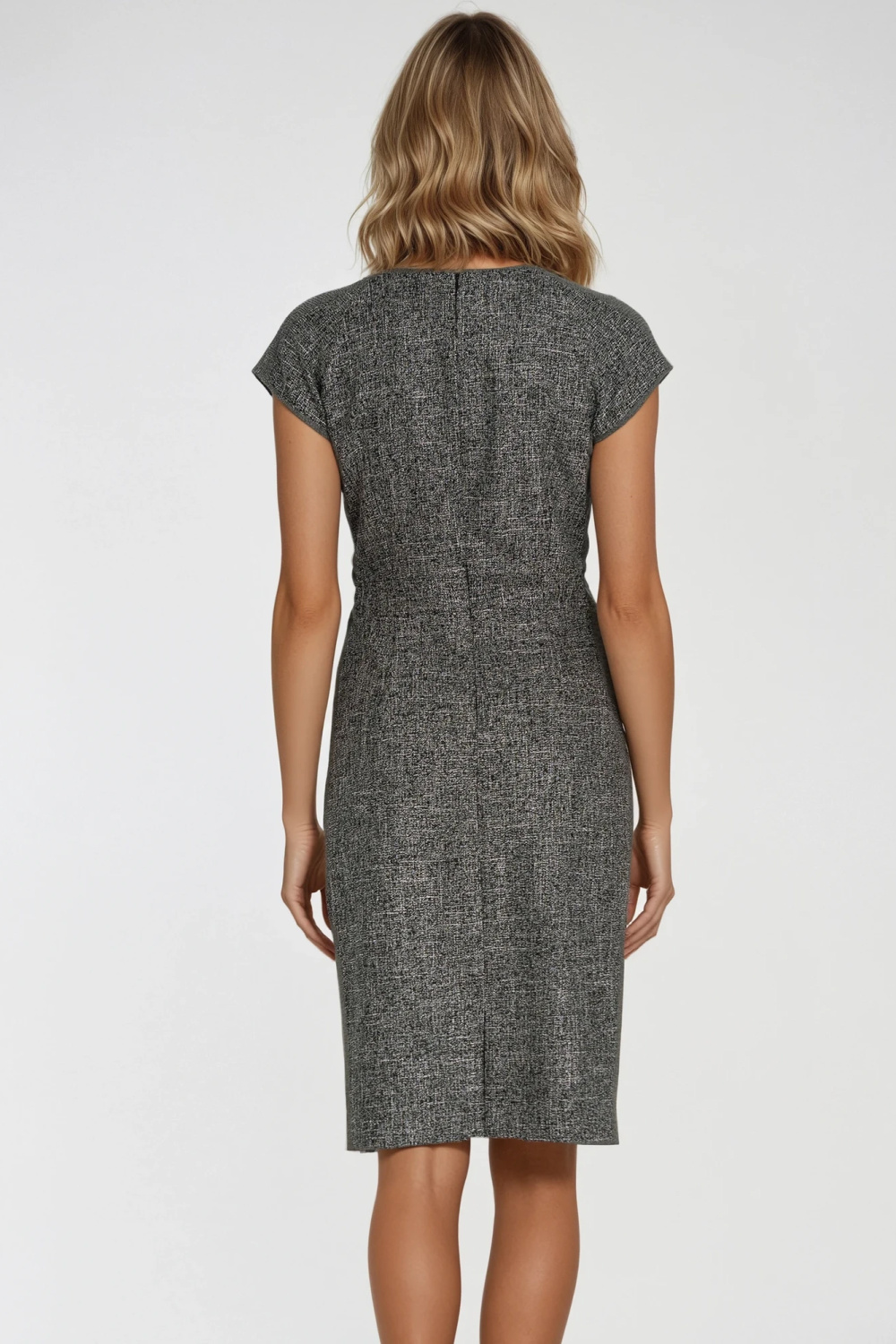 Sukienka z zakładkami na dekolcie Z275 Black - Nife - obrazek 4