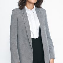 Niezapinany żakiet w czarną jodełkę Z53 Black – Nife