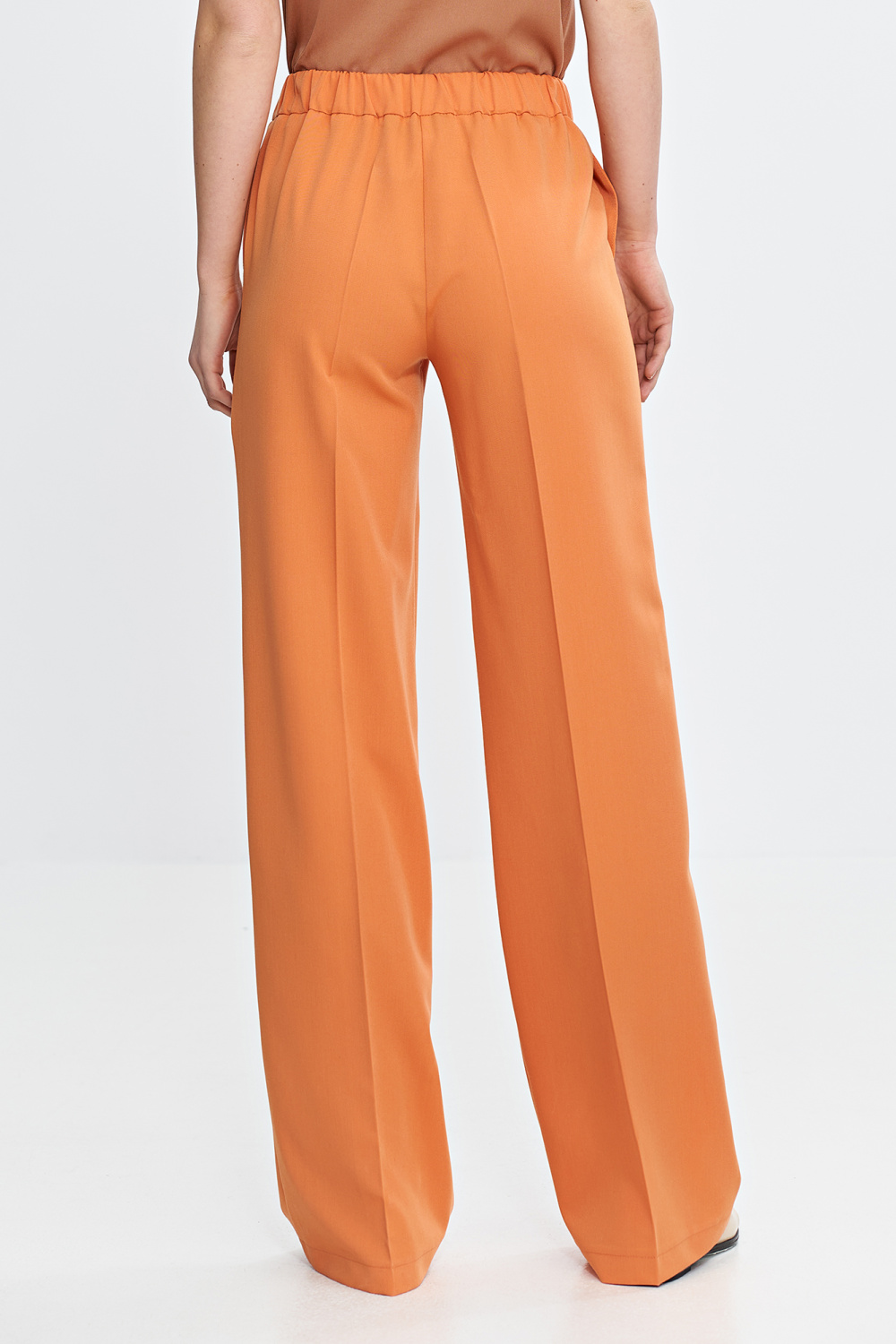 Spodnie wide leg z gumą w pasie SD113 Orange - Nife - obrazek 4