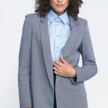 Niezapinana marynarka w granatową jodełkę Z68 Navy – Nife