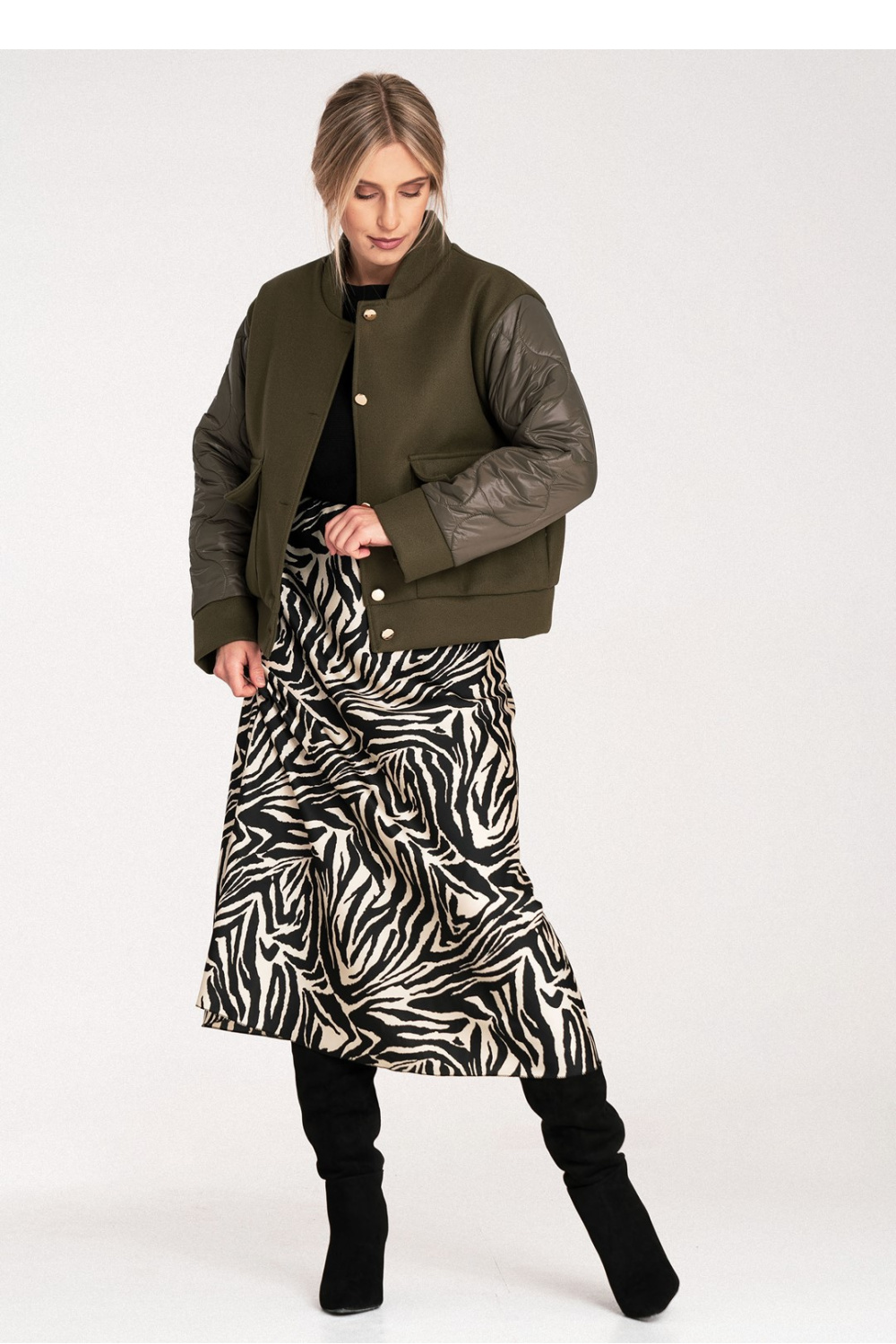 Kurtka Damska Model M1097 Oliwka - Figl - obrazek 5