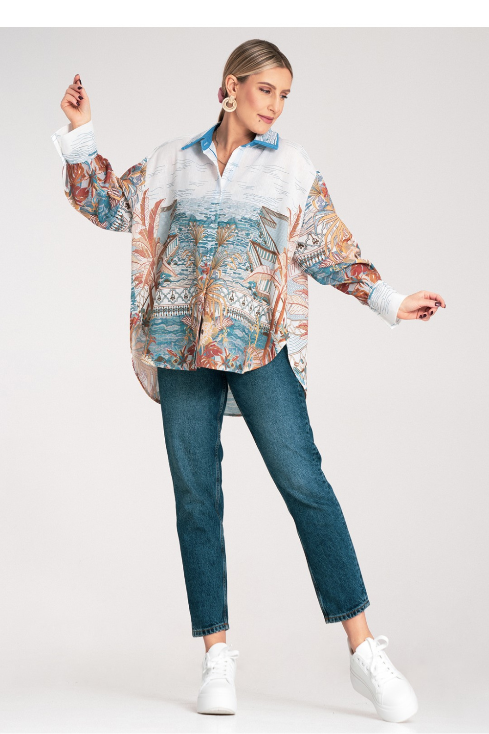 Koszula Damska Model M1146 Blue - Figl - obrazek 3