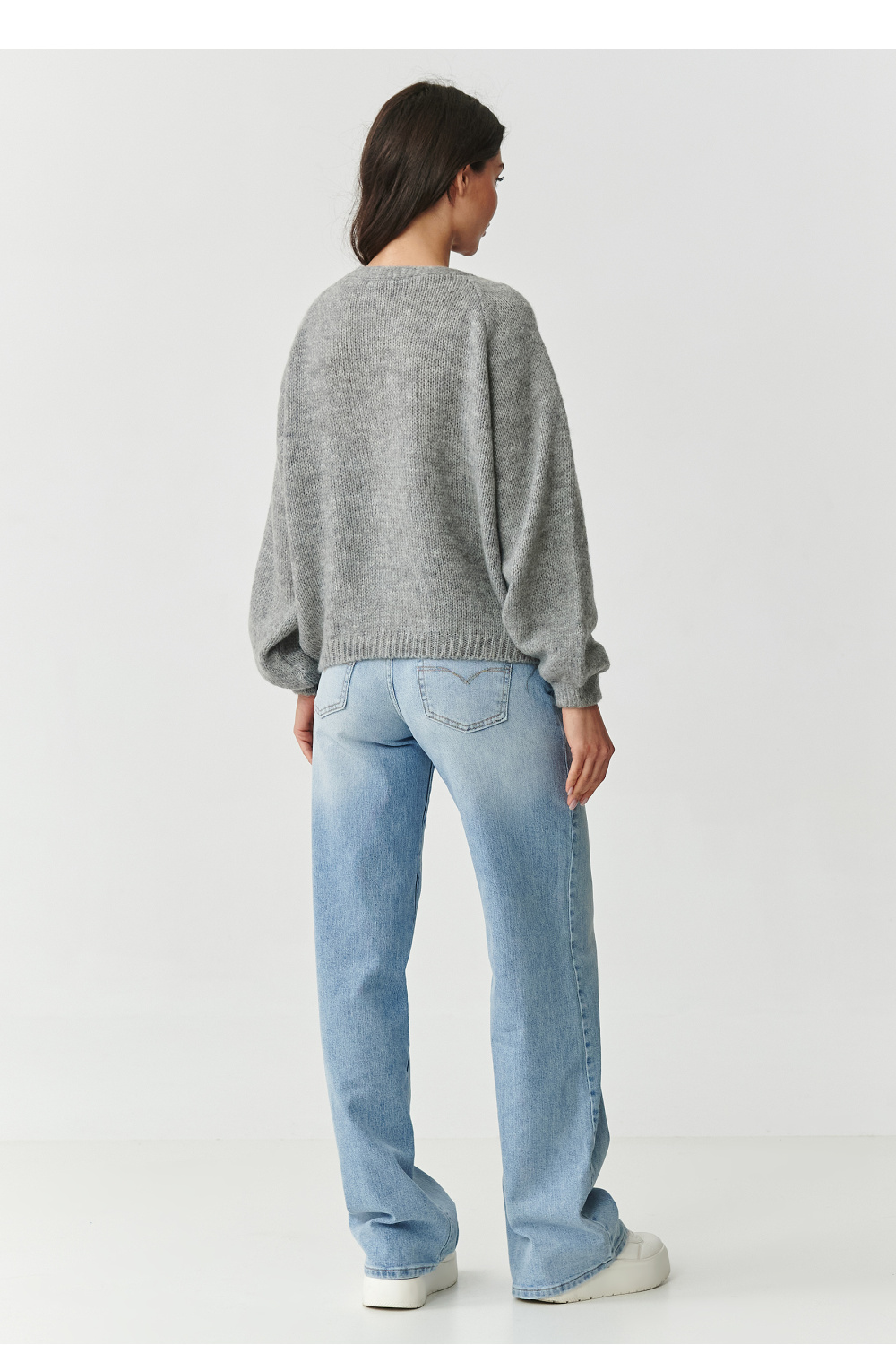 Sweter Kardigan Model S170 Grey Melange - Makadamia - obrazek 4