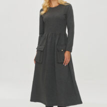 Sukienka Model M843 Grafit Melange – Makadamia