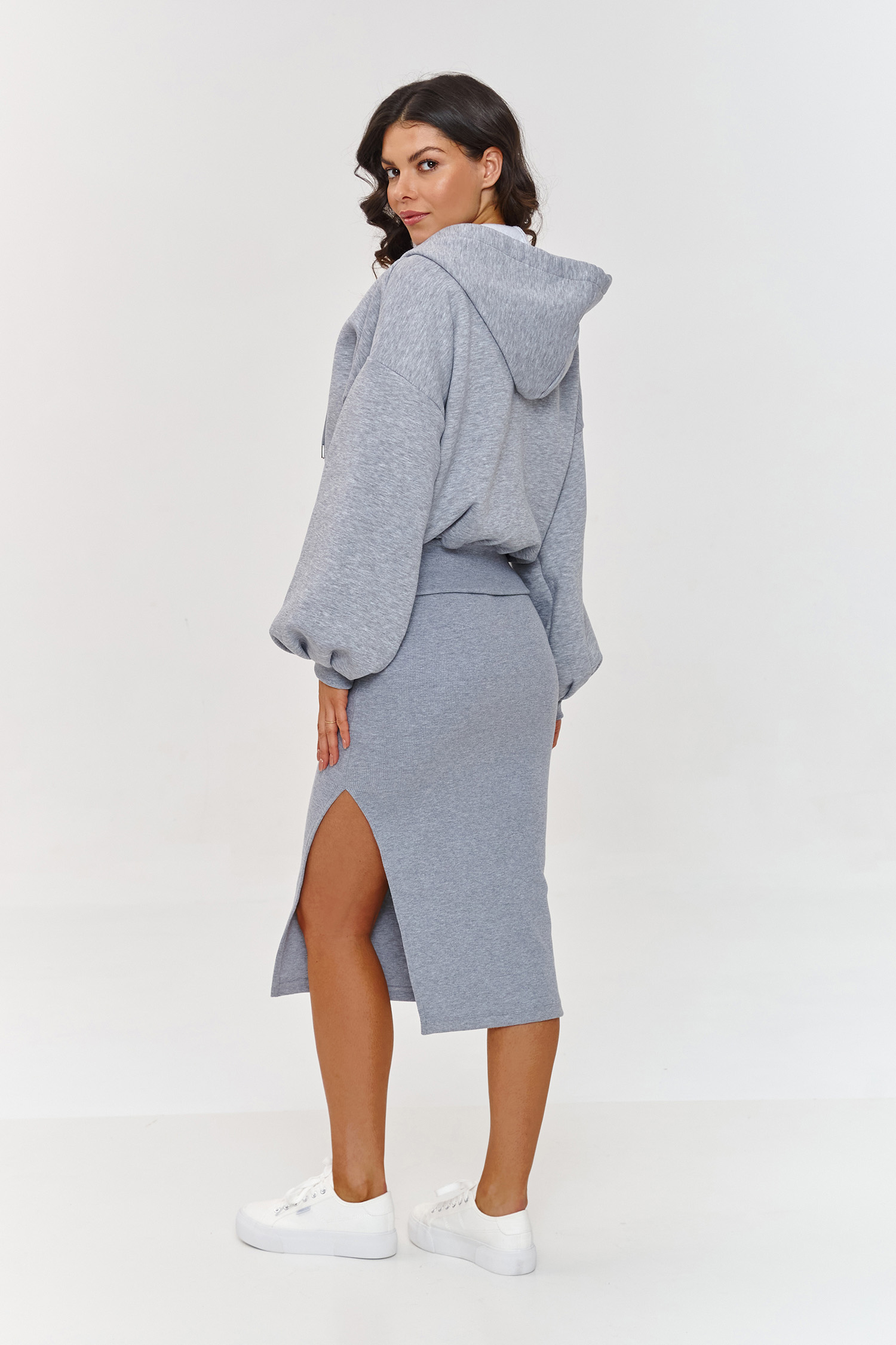 Sukienka Komplet Model A6 Grey Melange - Makadamia - obrazek 4