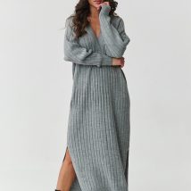 Sukienka Model S161 Grey Melange – Makadamia