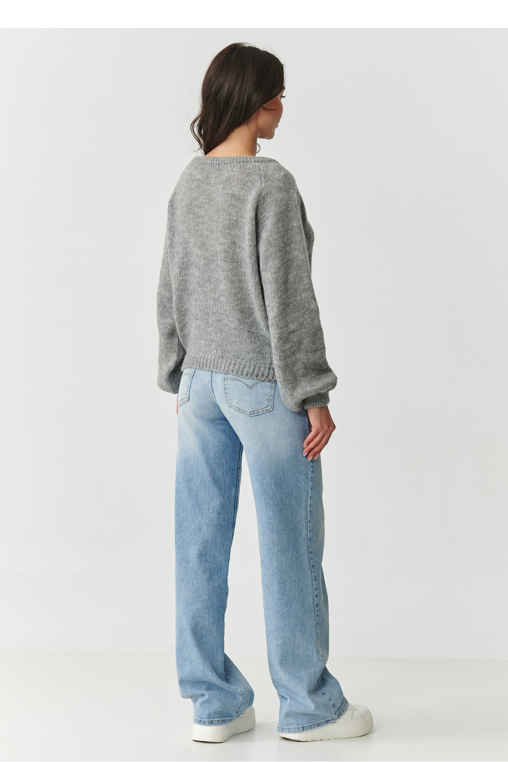 Sweter Damski Model S168 Grey Melange - Makadamia - obrazek 4