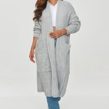 Sweter Kardigan Model S153 Grey Melange – Makadamia