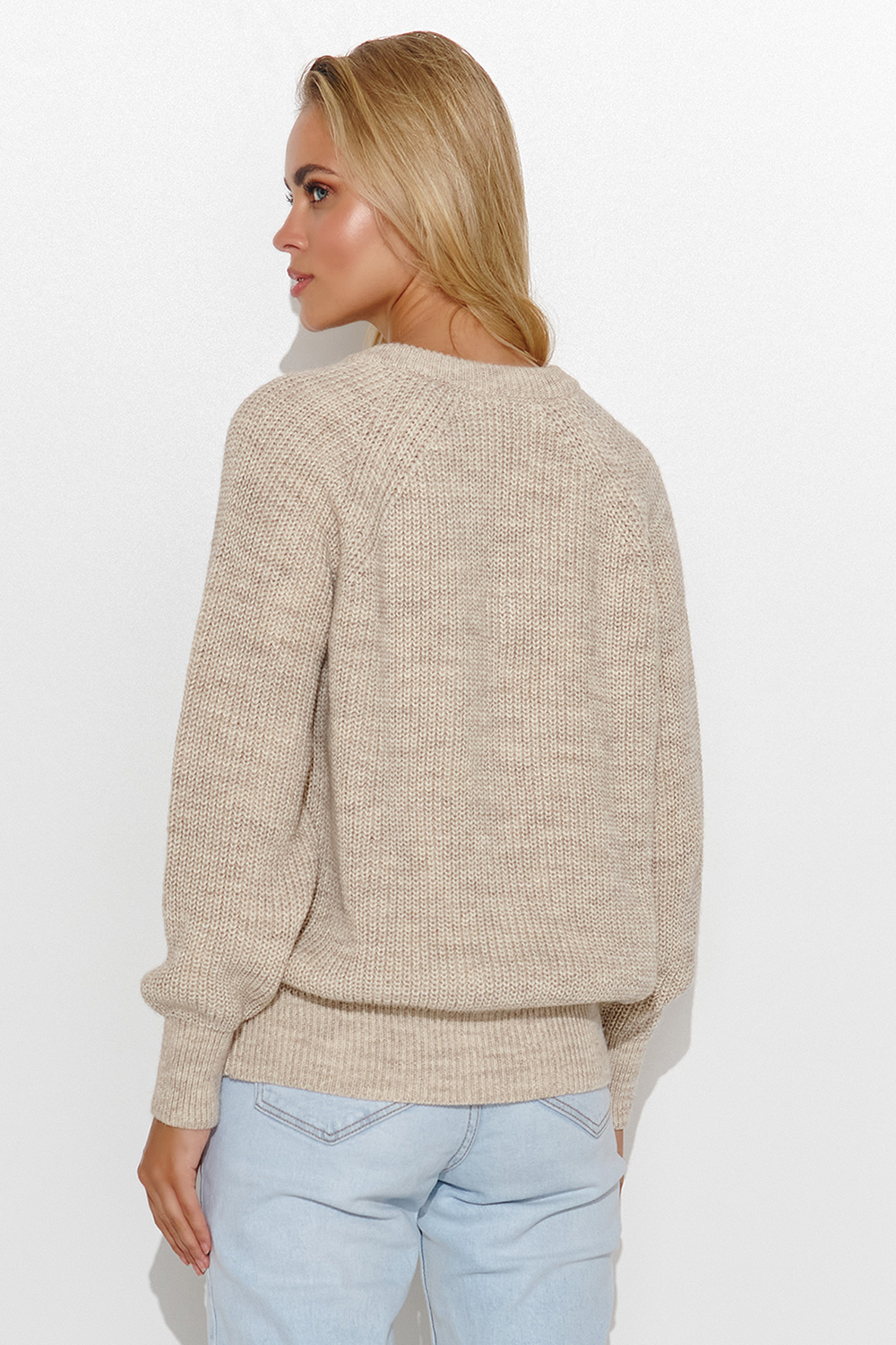 Sweter Damski Model S140 Beige Melange - Makadamia - obrazek 4