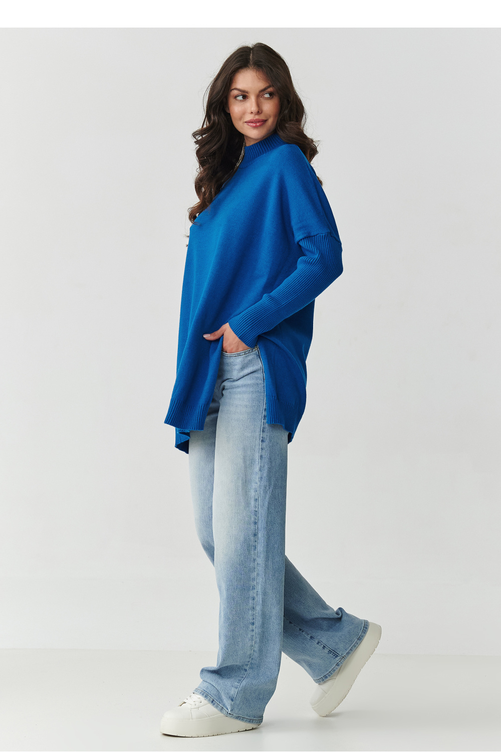 Sweter Damski Model S164 Blue Jeans - Makadamia - obrazek 3