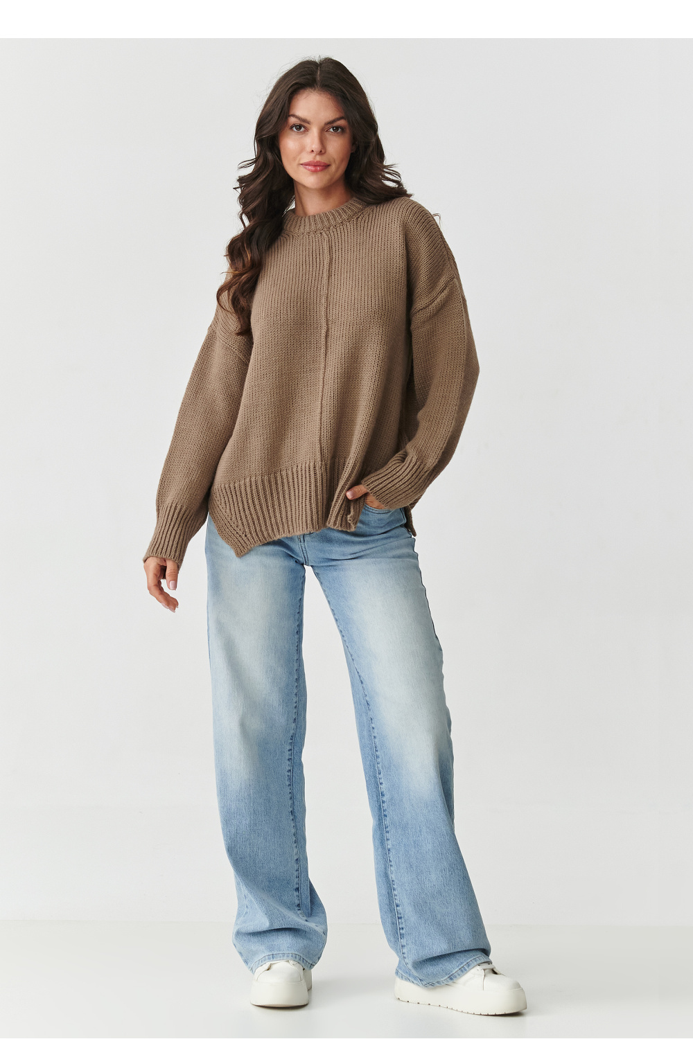 Sweter Damski Model S159 Cappuccino - Makadamia - obrazek 3