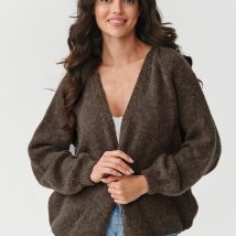 Sweter Kardigan Model S170 Ziemisty Brąż – Makadamia