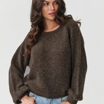 Sweter Damski Model S168 Ziemisty Brąz – Makadamia