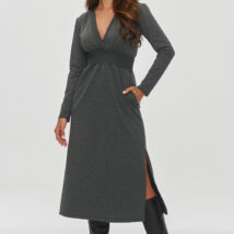 Sukienka Model M844 Grafit Melange – Makadamia