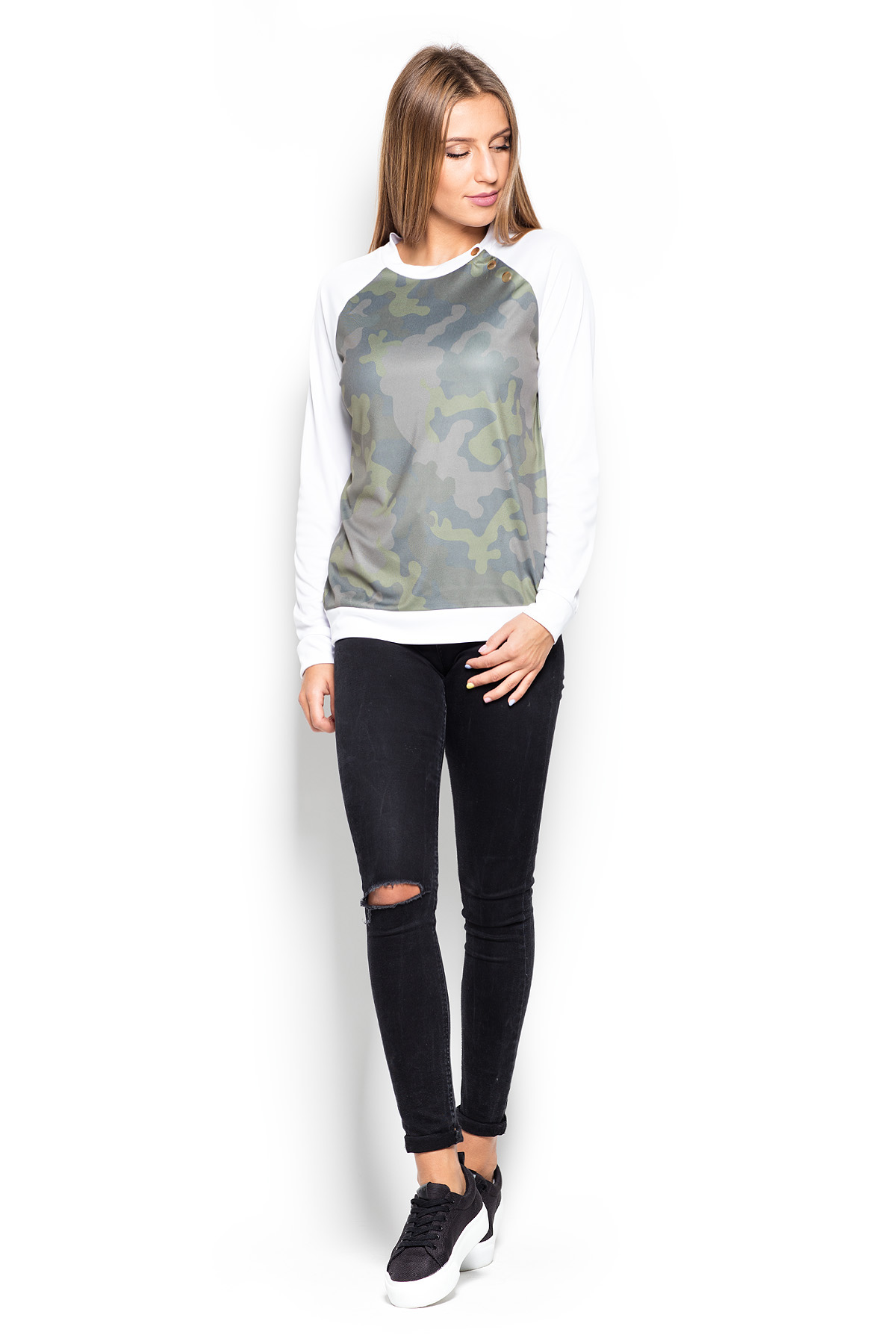 Bluzka Model K405 Wzór 24 White - Katrus - obrazek 3