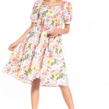 Sukienka Model T344/2 Wielokolorowe Kwiaty – Tessita
