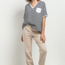 Bluzka Model T393/11 White/Black Paski – Tessita