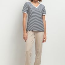 Bluzka Model T394/11 White/Black Paski – Tessita