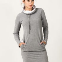 Sukienka Model Kaja 7 Light Grey/White – Tessita