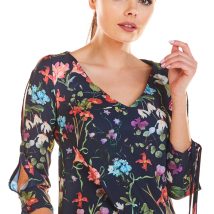 Bluzka Model M191 Flowers Navy – Infinite You