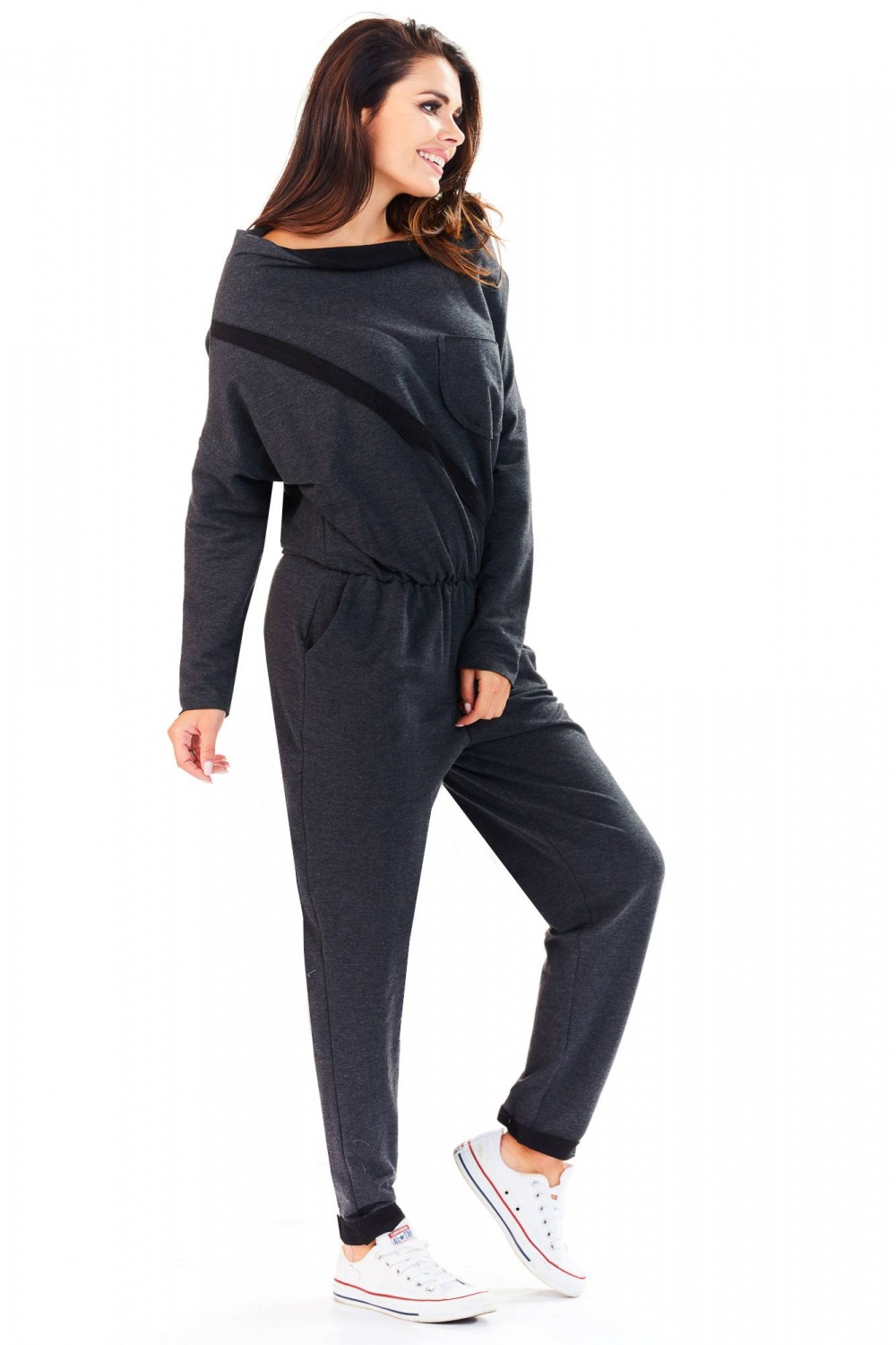 Kombinezon Damski Model M145 Grafit - Infinite You - obrazek 3