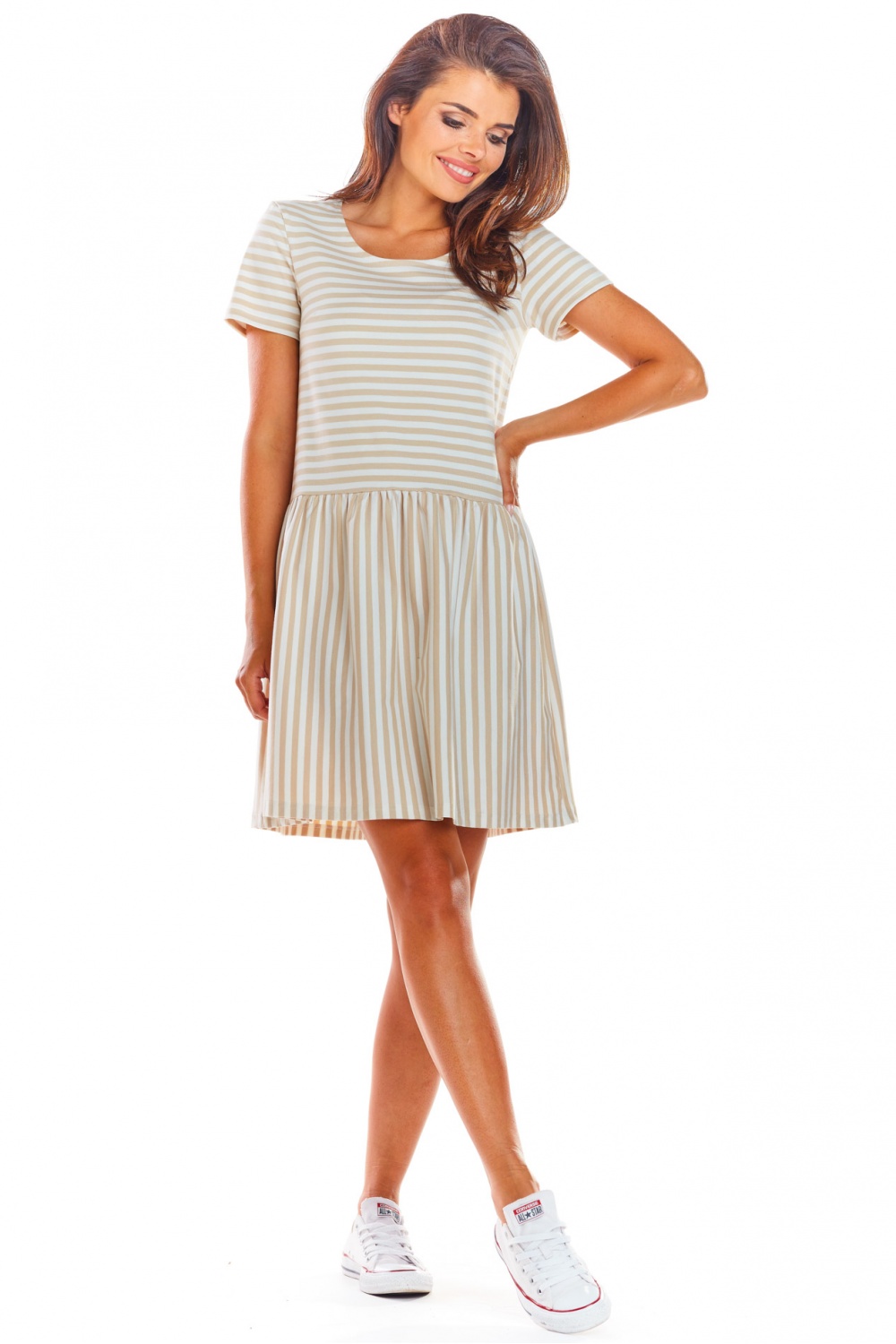 Sukienka Model M205 Paski Beige - Infinite You - obrazek 3