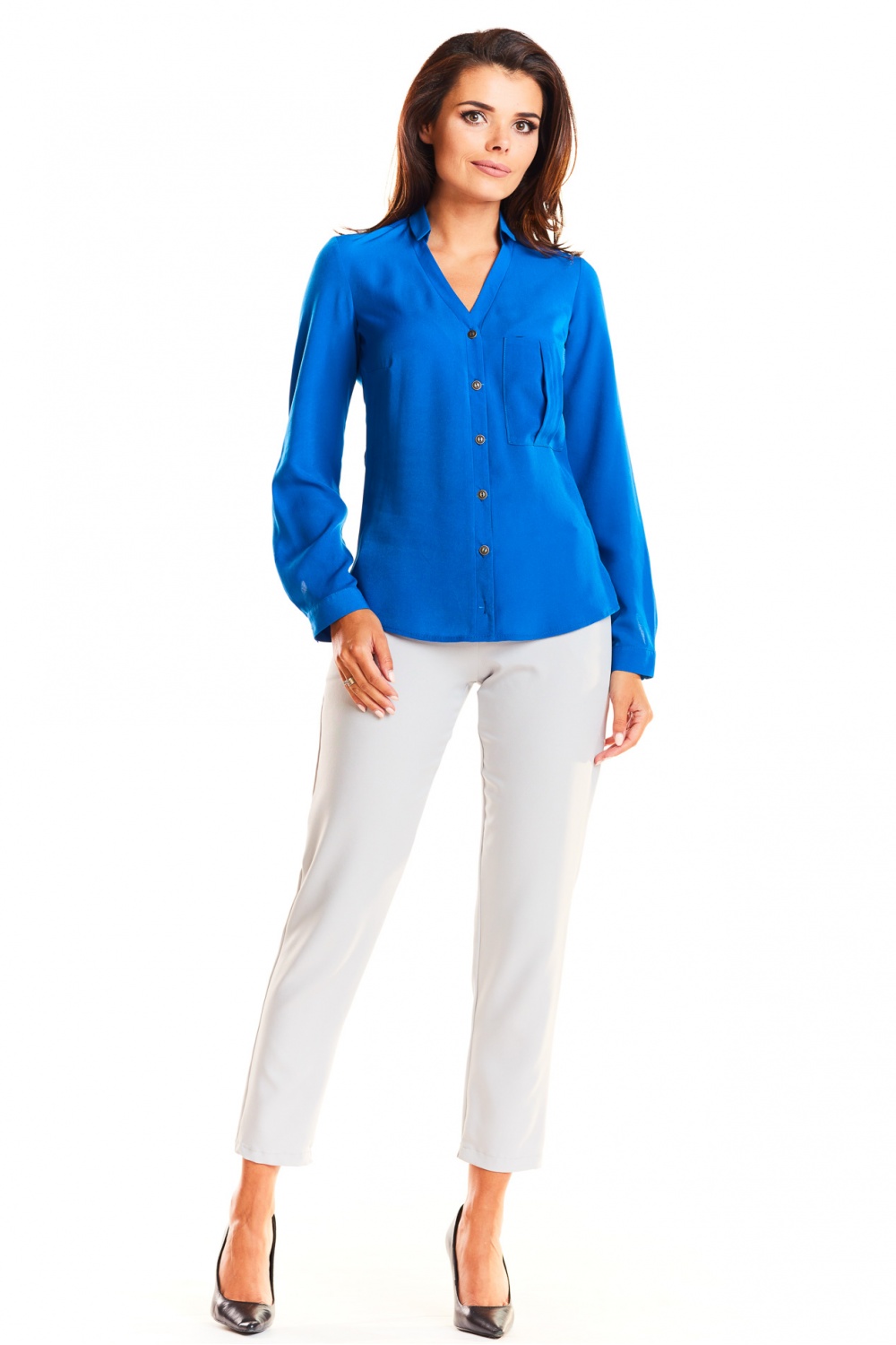 Koszula Damska Model M176 Blue - Infinite You - obrazek 3