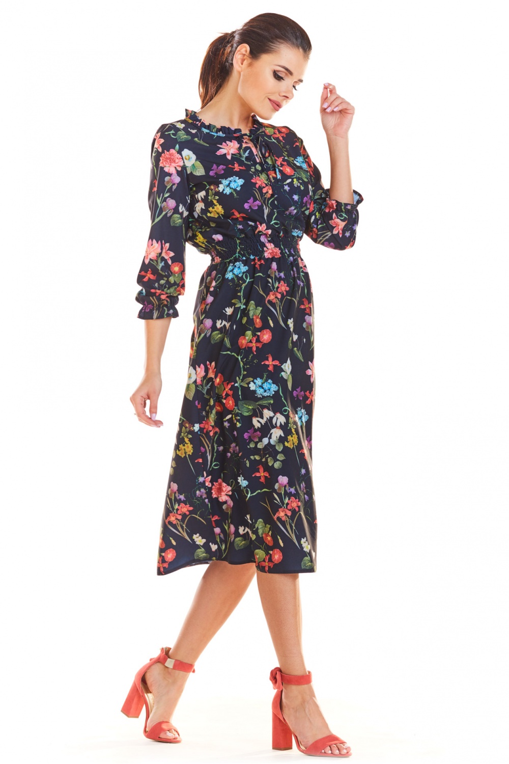 Sukienka Model M201 Flowers Navy - Infinite You - obrazek 3