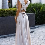 Sukienka Model 509-2 Beige Brokat - Numoco - obrazek 3