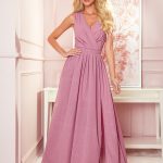 Sukienka Model Justine 362-1 Powder Pink Brokat - Numoco