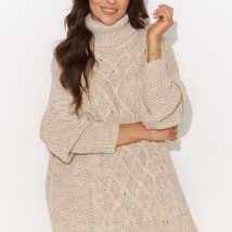 Golf Damski Model NU_S96 Beige Melange – Numinou