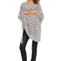 Sweter Poncho model 30012C Light Gray – PeeKaBoo
