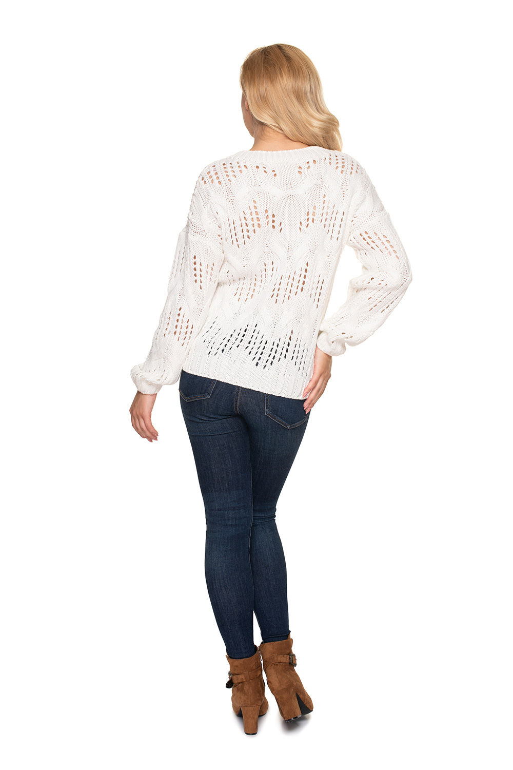 Sweter Damski Model 30076 Cream - PeeKaBoo - obrazek 4