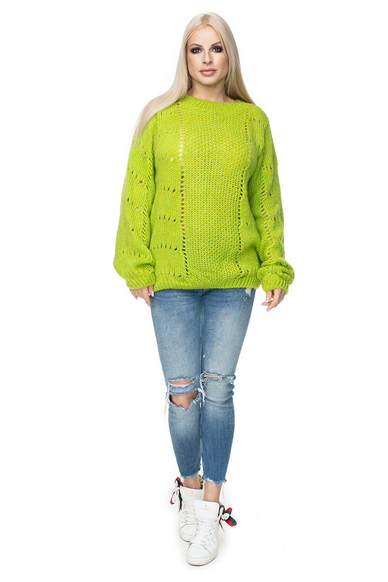 Sweter Damski Model 30059 Limonka - PeeKaBoo - obrazek 3