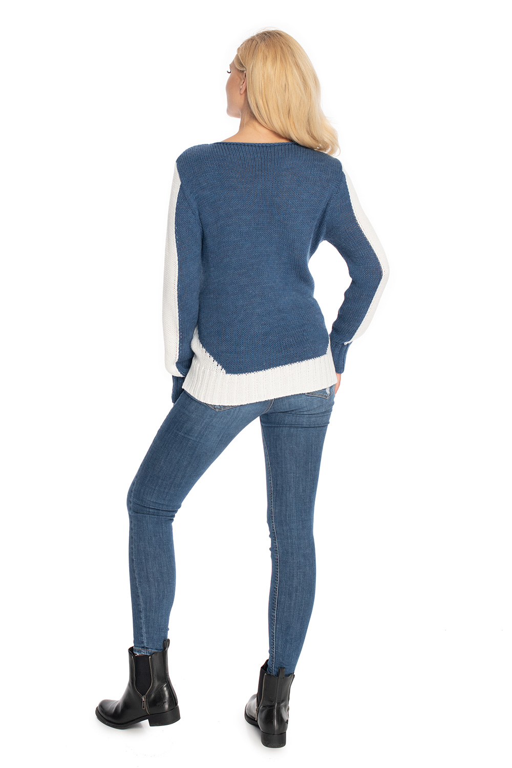 Sweter Damski Model 70038 Jeans - PeeKaBoo - obrazek 4
