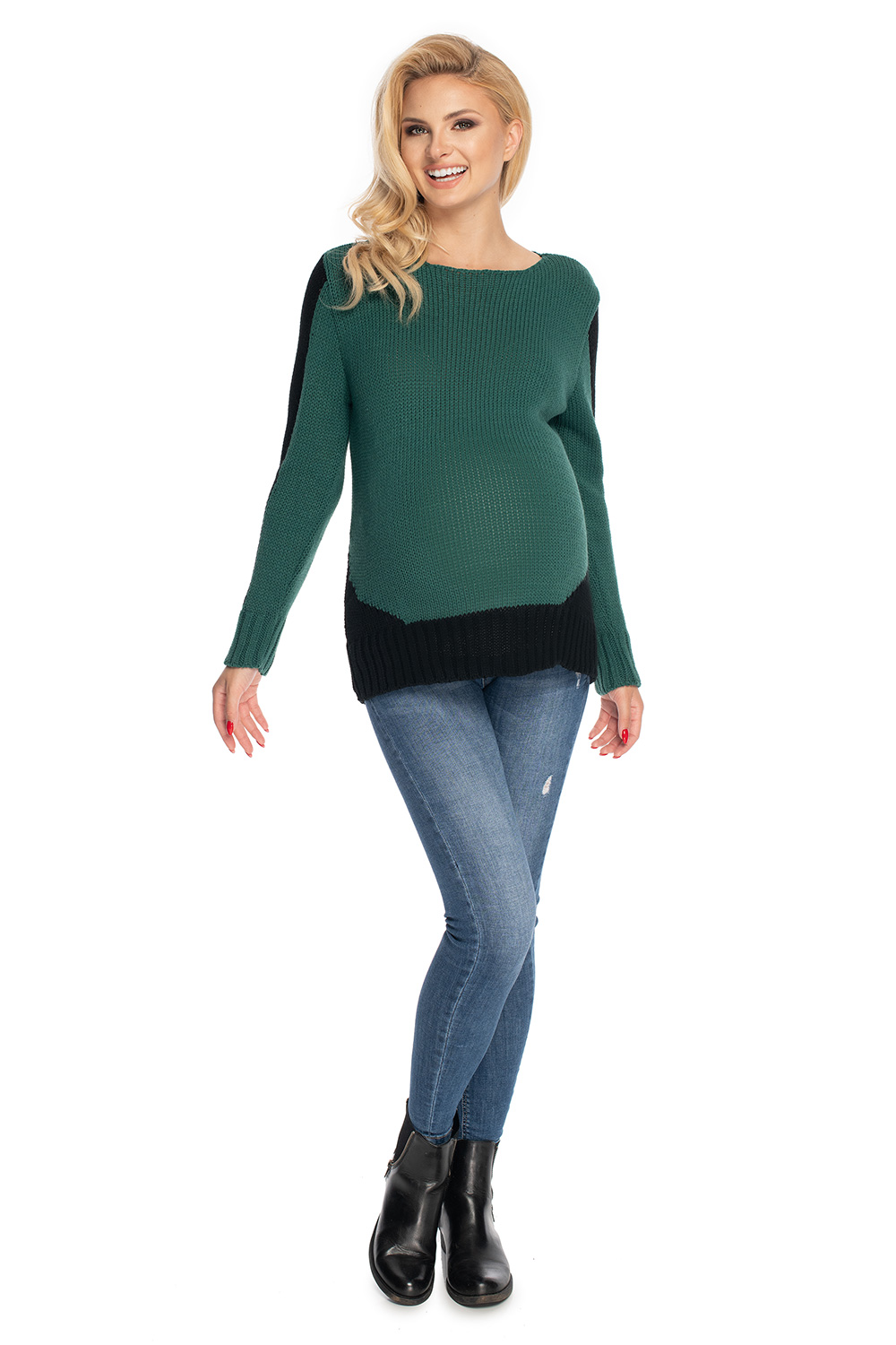 Sweter Damski Model 70038 Forest Green - PeeKaBoo - obrazek 3