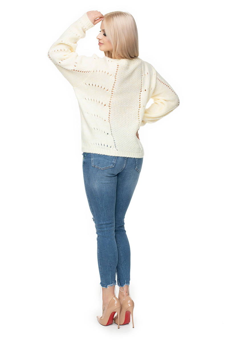 Sweter Damski Model 30059 Cream - PeeKaBoo - obrazek 4