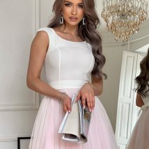 Sukienka Model 283-32 Ecru/Pink – Bicotone