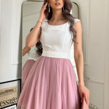 Sukienka Model 283-36 Ecru/Dirty_Pink – Bicotone